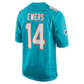tocy M.Dolphins #14 Quinn Ewers Player Aqua Home Game Stitched Jerseys