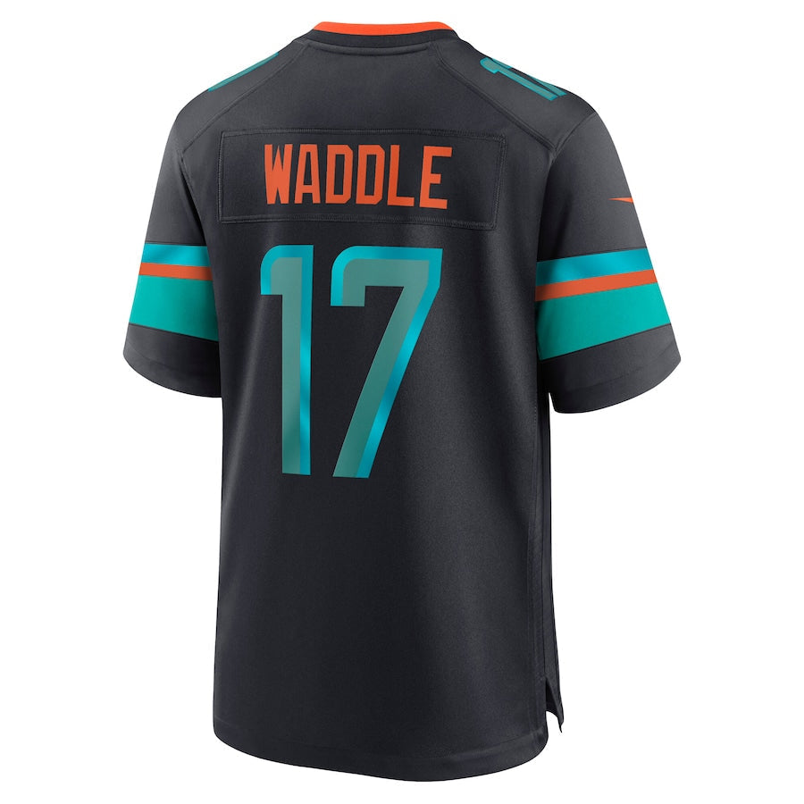 tocy M.Dolphins #17 Jaylen Waddle Player Blue Rivalries Collection Game Stitched Jersey