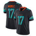 tocy M.Dolphins #17 Jaylen Waddle Player Blue Rivalries Collection Vapor Limited Stitched Jerseys
