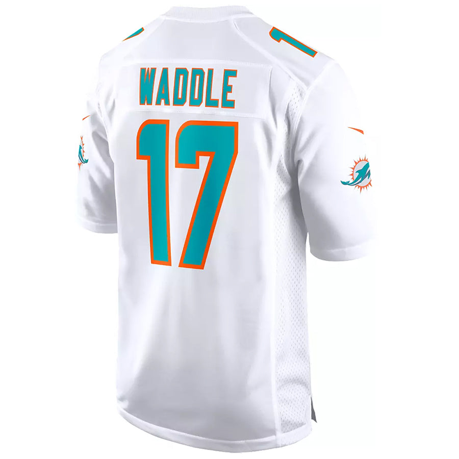 tocy M.Dolphins #17 Jaylen Waddle Player White Home Game Stitched Jerseys