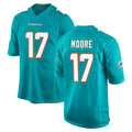Tocy M.Dolphins #17 Trey Moore Player Aqua Home Game Stitched Jerseys
