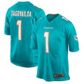 tocy M.Dolphins #1 Tua Tagovailoa Player Aqua Home Game Stitched Jerseys