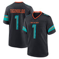 tocy M.Dolphins #1 Tua Tagovailoa Player Blue Rivalries Collection Game Stitched Jersey