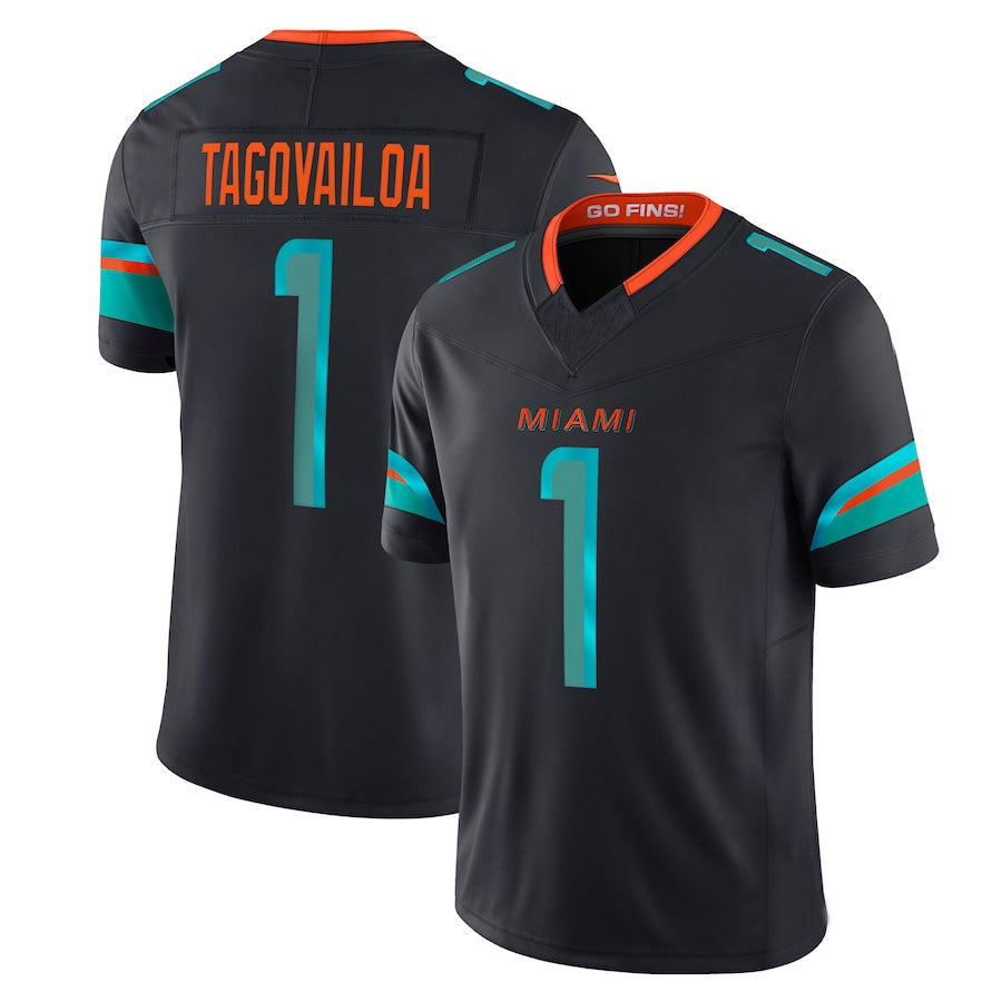 tocy M.Dolphins #1 Tua Tagovailoa Player Blue Rivalries Collection Vapor Limited Stitched Jersey