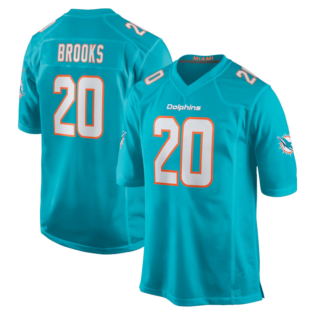 Tocy M.Dolphins #20 Jordyn Brooks Player Aqua Home Game Stitched Jerseys