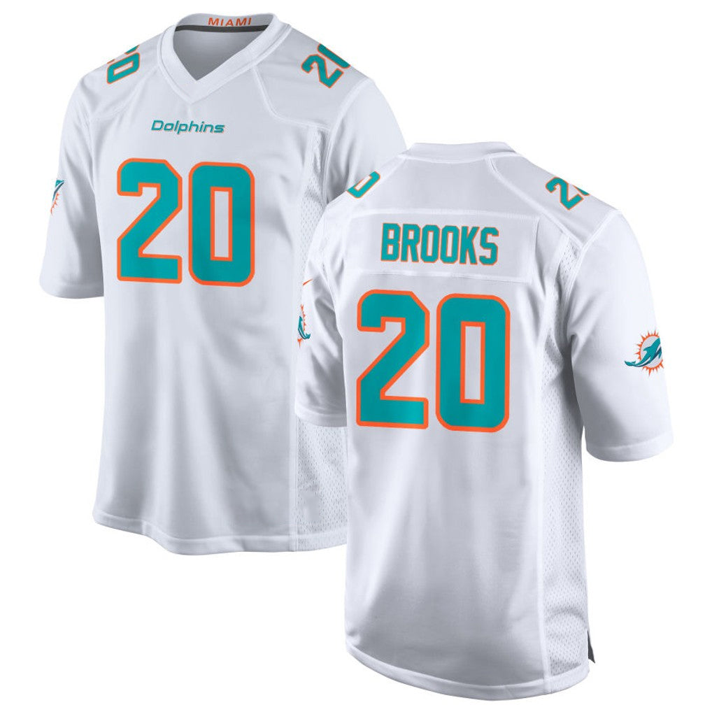 Tocy M.Dolphins #20 Jordyn Brooks Player White Limited Home Game Stitched Jerseys