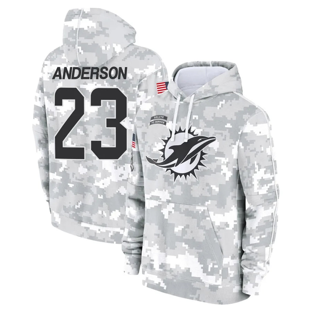 Tocy M.Dolphins #23 Zayne Anderson Player Arctic Camo Salute to Service Hoodies Limited Game Stitched Jerseys