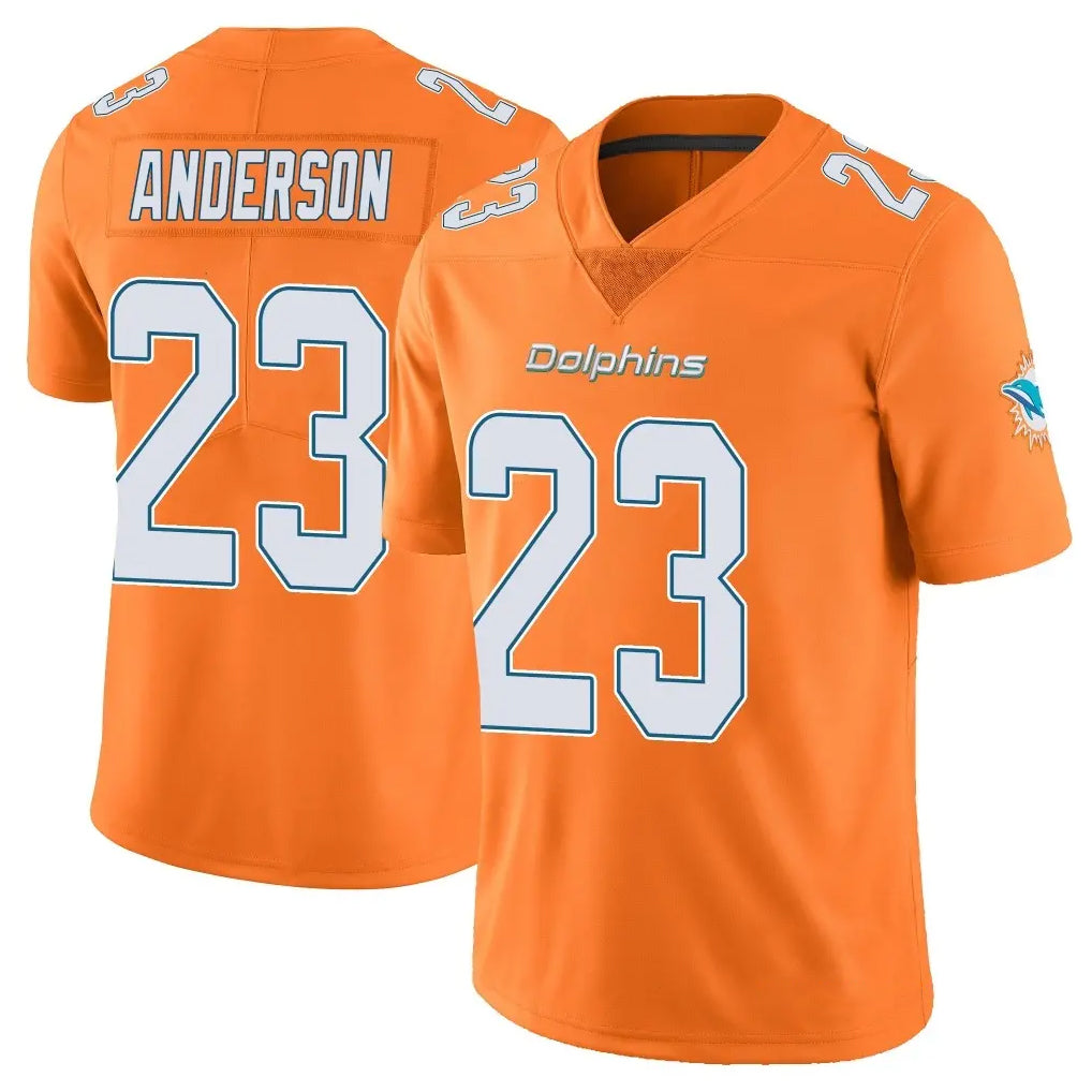 Tocy M.Dolphins #23 Zayne Anderson Player Orange Limited Home Game Stitched Jerseys