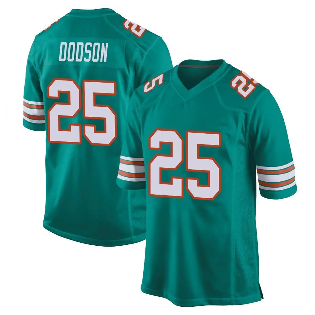 Tocy M.Dolphins #25 Tyrel Dodson Player Aqua Alternate Home Game Stitched Jerseys