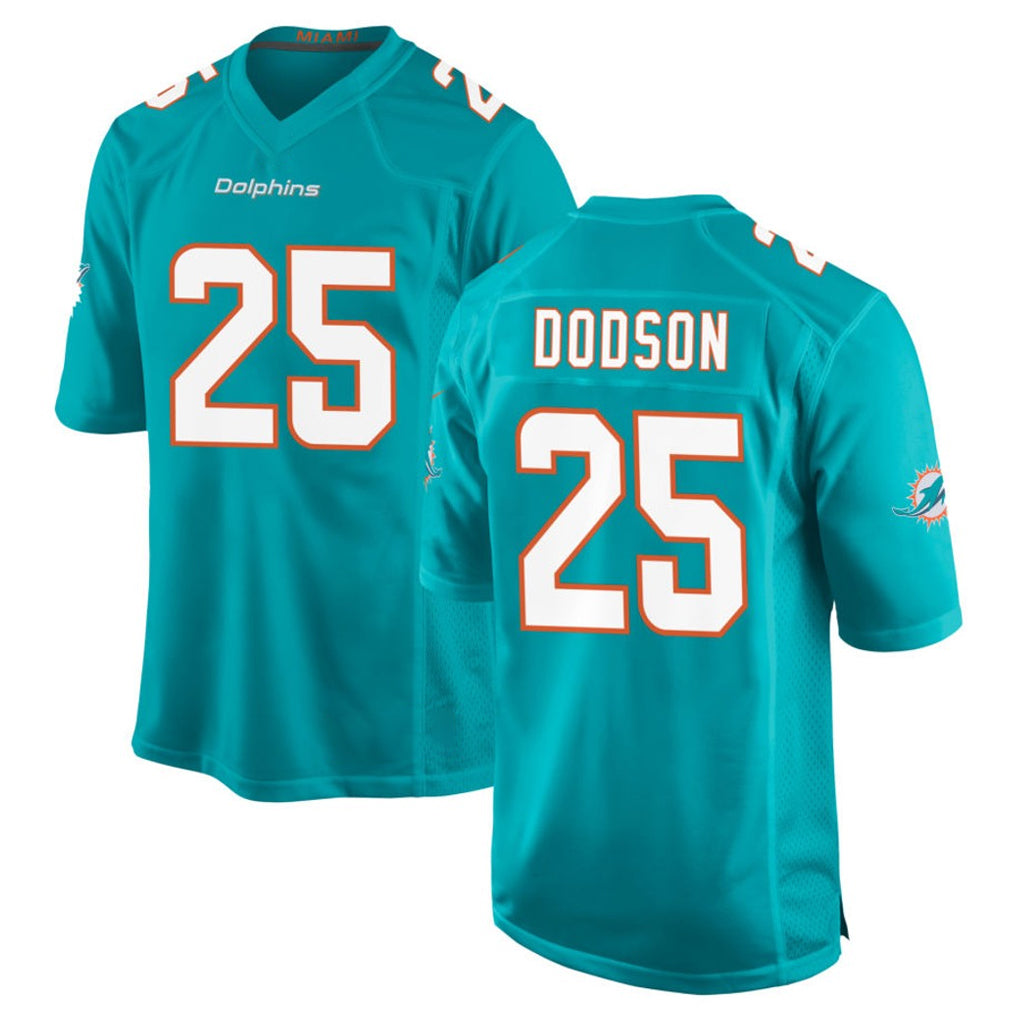 Tocy M.Dolphins #25 Tyrel Dodson Player Aqua Home Game Stitched Jerseys