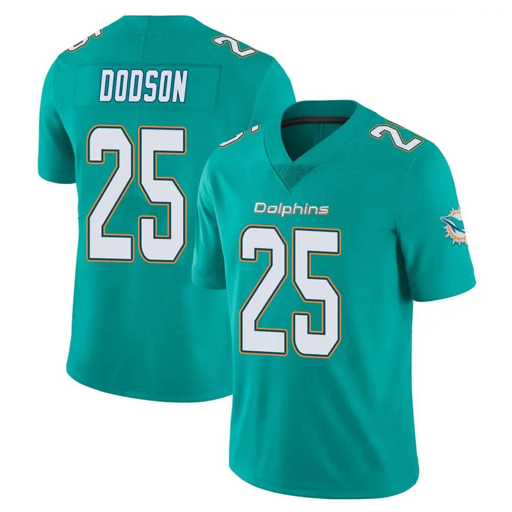 Tocy M.Dolphins #25 Tyrel Dodson Player Aqua Limited Vapor Untouchable Home Game Stitched Jerseys