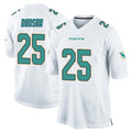 Tocy M.Dolphins #25 Tyrel Dodson Player White Home Game Stitched Jerseys