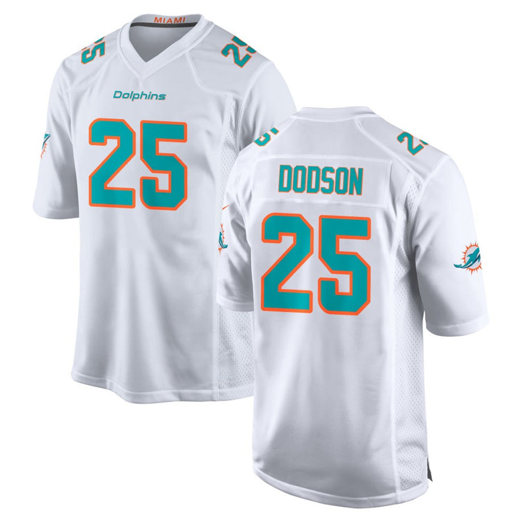 Tocy M.Dolphins #25 Tyrel Dodson Player White Limited Home Game Stitched Jerseys