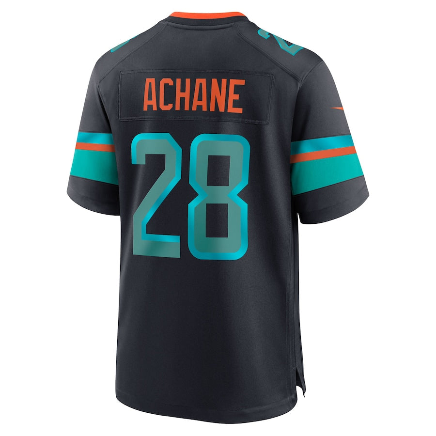 tocy M.Dolphins #28 De?¡¥Von Achane Player Blue Rivalries Collection Game Stitched Jersey