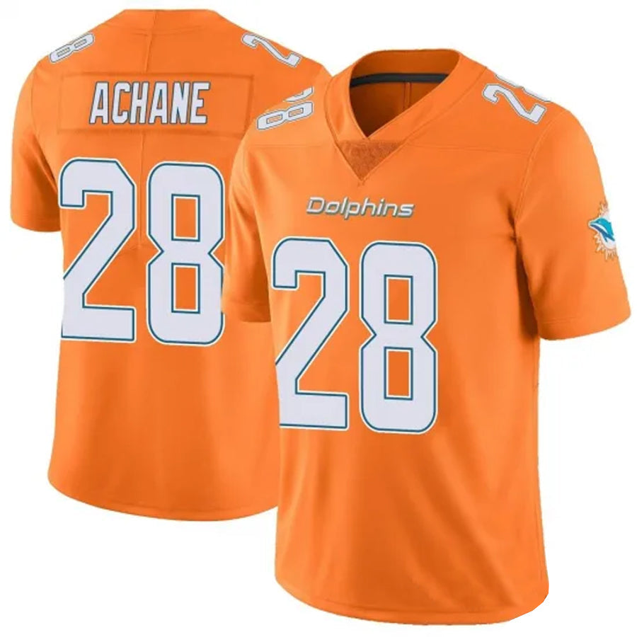 tocy M.Dolphins #28 De?¡¥Von Achane Player Orange Vapor Limited Stitched Jerseys