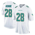 Tocy M.Dolphins #28 De'Von Achane Player White Home Game Stitched Jerseys