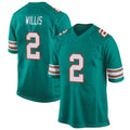 Tocy M.Dolphins #2 Malik Willis Player Aqua Alternate Home Game Stitched Jerseys