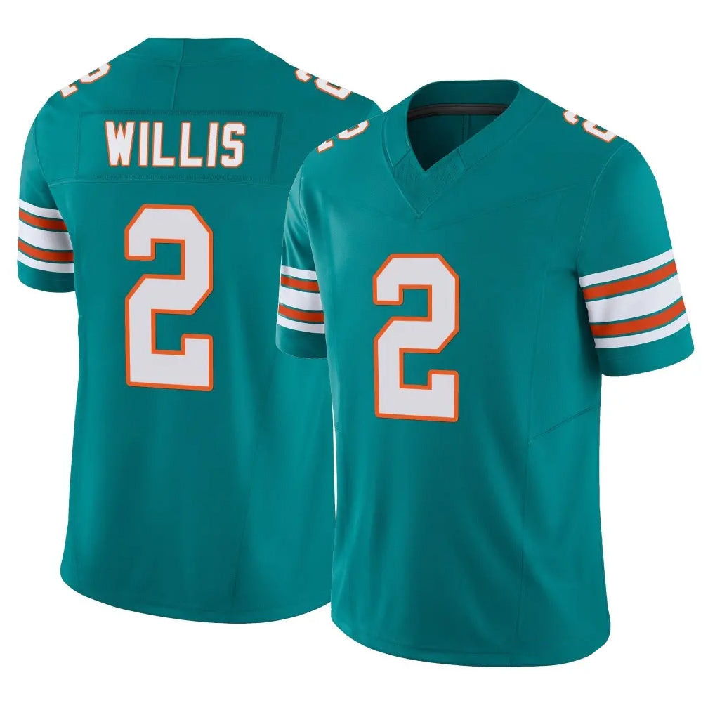 Tocy M.Dolphins #2 Malik Willis Player Aqua Limited Alternate Vapor F.U.S.E. Home Game Stitched Jerseys