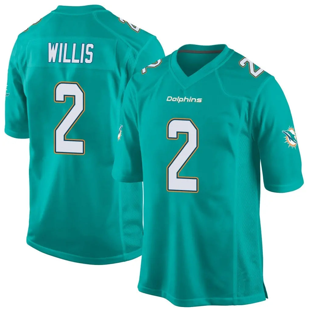 Tocy M.Dolphins #2 Malik Willis Player Aqua Team Color Home Game Stitched Jerseys