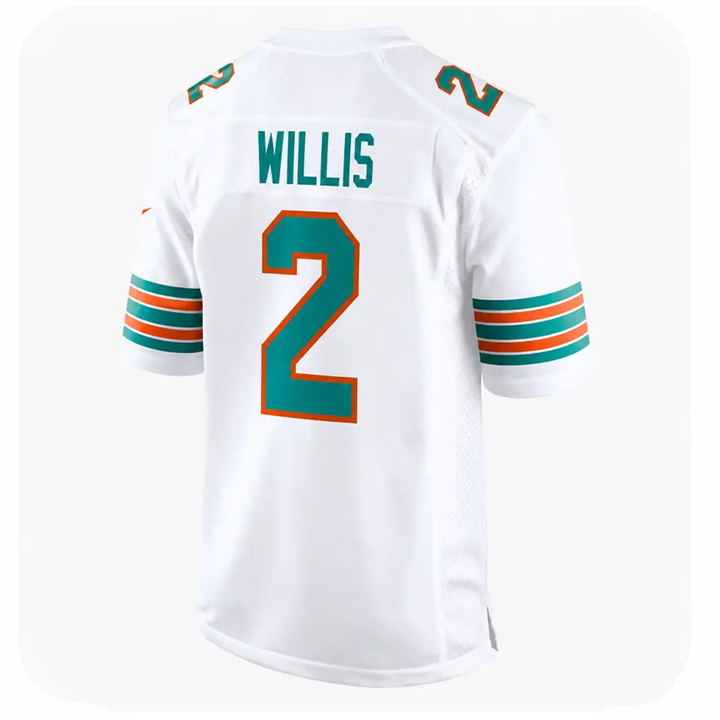 Tocy M.Dolphins #2 Malik Willis Player White Limited Home Game Stitched Jerseys