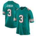 Tocy M.Dolphins #3 Chris Johnson Player Aqua Alternate Home Game Stitched Jerseys