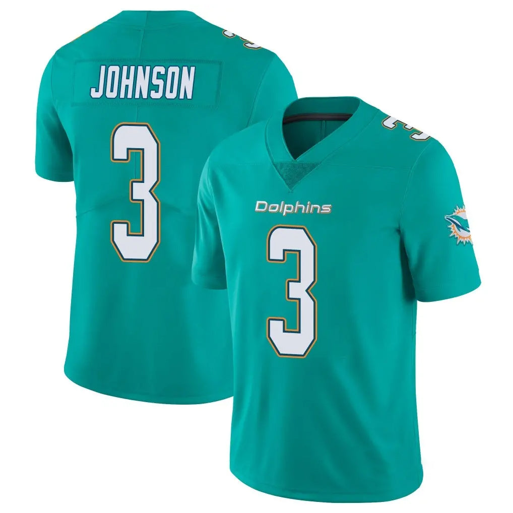 Tocy M.Dolphins #3 Chris Johnson Player Aqua Limited Vapor Untouchable Home Game Stitched Jerseys