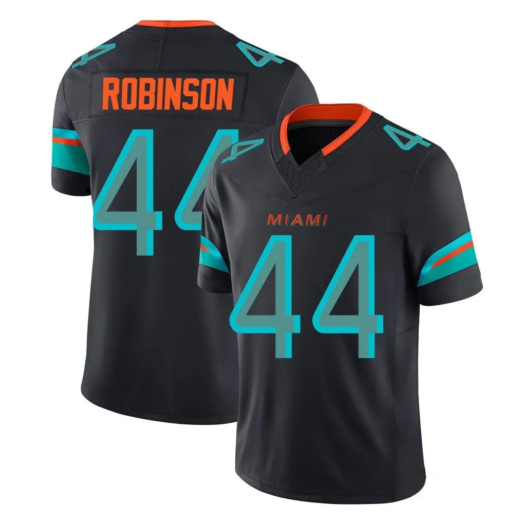 Tocy M.Dolphins #44 Chop Robinson Player Black Limited Pitch Rivalries Collection Home Game Stitched Jerseys