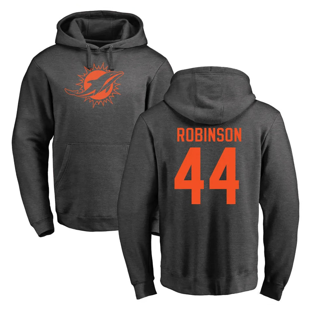 Tocy M.Dolphins #44 Chop Robinson Player Darkgray Pullover Hoodies Limited Stitched Jerseys