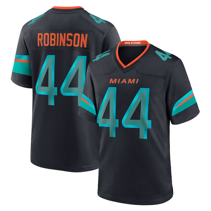 tocy M.Dolphins #44 Chop Robinson Player Pitch Blue Rivalries Collection Game Stitched Jersey