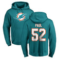 Tocy M.Dolphins #52 Patrick Paul Player Aqua LOGO Pullover Hoodies Limited Stitched Jerseys