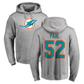 Tocy M.Dolphins #52 Patrick Paul Player Gray LOGO Pullover Hoodies Limited Stitched Jerseys
