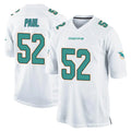 Tocy M.Dolphins #52 Patrick Paul Player White Home Game Stitched Jerseys