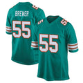 Tocy M.Dolphins #55 Aaron Brewer Player Aqua Alternate Home Game Stitched Jerseys