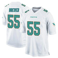 Tocy M.Dolphins #55 Aaron Brewer Player White Home Game Stitched Jerseys