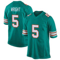 Tocy M.Dolphins #5 Jaylen Wright Player Aqua Alternate Home Game Stitched Jerseys