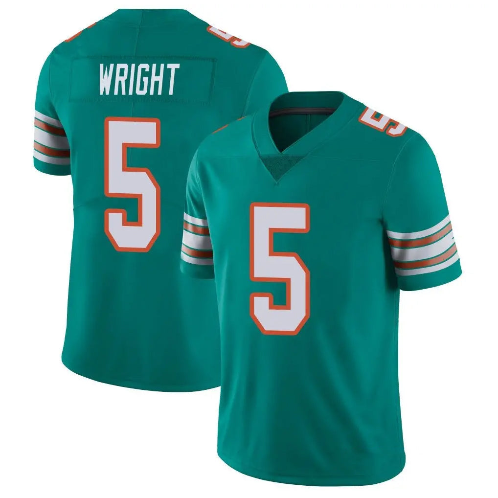 Tocy M.Dolphins #5 Jaylen Wright Player Aqua Limited Alternate Vapor Untouchable Home Game Stitched Jerseys