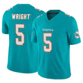 Tocy M.Dolphins #5 Jaylen Wright Player Aqua Limited Vapor F.U.S.E. Home Game Stitched Jerseys