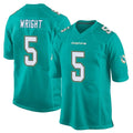 Tocy M.Dolphins #5 Jaylen Wright Player Aqua Team Color Home Game Stitched Jerseys