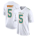 Tocy M.Dolphins #5 Jaylen Wright Player White Fashion Home Game Stitched Jerseys