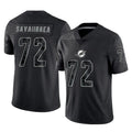 Tocy M.Dolphins #72 Jonah Savaiinaea Player Black Reflective Limited Game Stitched Jerseys