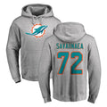Tocy M.Dolphins #72 Jonah Savaiinaea Player Gray LOGO Pullover Hoodies Limited Stitched Jerseys