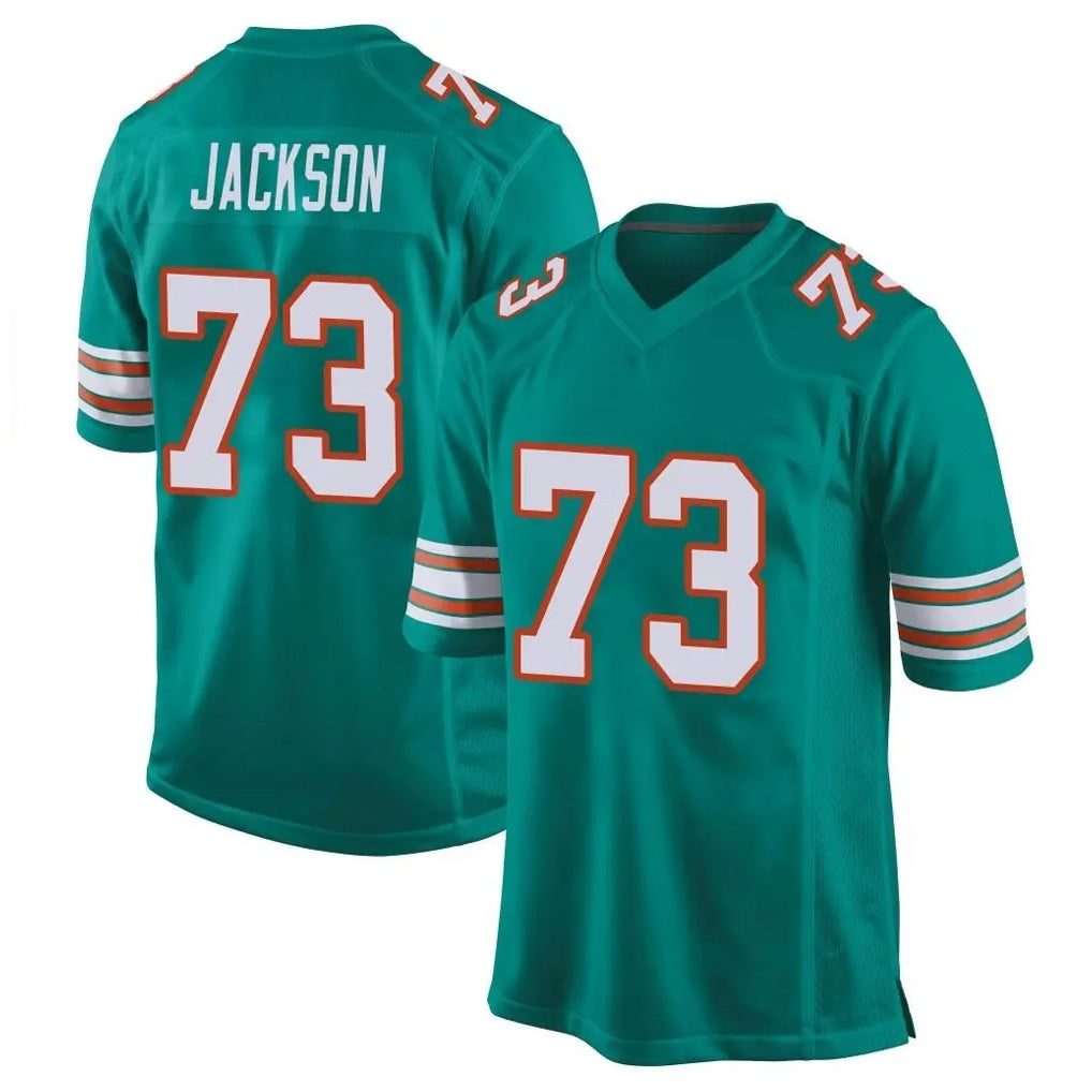 Tocy M.Dolphins #73 Austin Jackson Player Aqua Alternate Home Game Stitched Jerseys