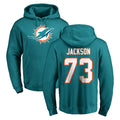 Tocy M.Dolphins #73 Austin Jackson Player Aqua LOGO Pullover Hoodies Limited Stitched Jerseys