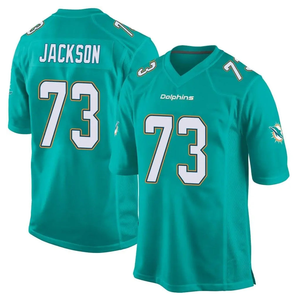 Tocy M.Dolphins #73 Austin Jackson Player Aqua Team Color Home Game Stitched Jerseys