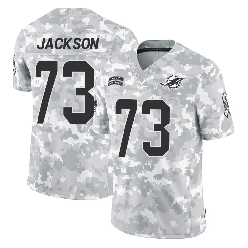 Tocy M.Dolphins #73 Austin Jackson Player Arctic Camo Salute To Service Limited Game Stitched Jerseys