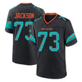 Tocy M.Dolphins #73 Austin Jackson Player Black Pitch Rivalries Collection Home Game Stitched Jerseys
