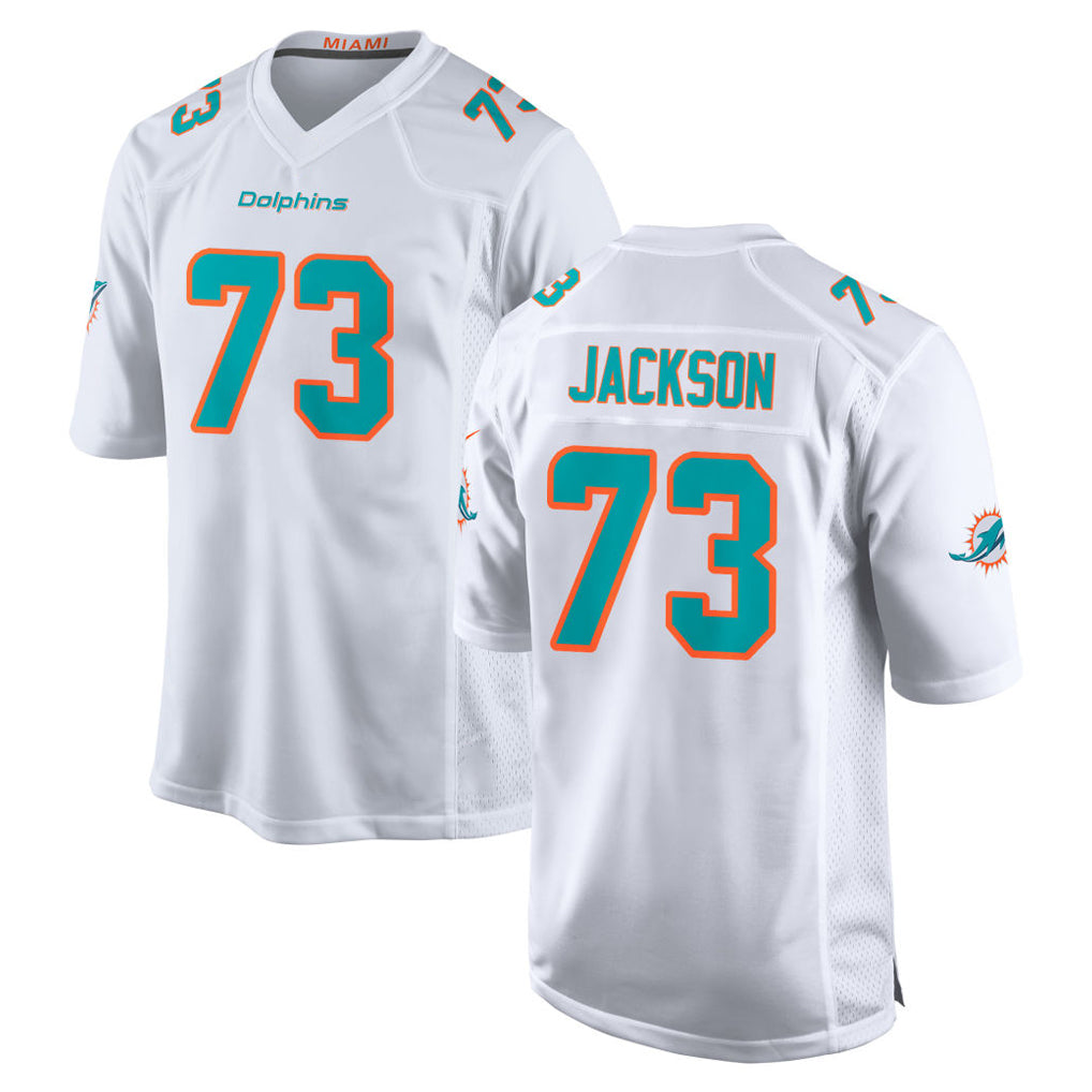 Tocy M.Dolphins #73 Austin Jackson Player White Limited Home Game Stitched Jerseys