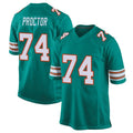 Tocy M.Dolphins #74 Kadyn Proctor Player Aqua Alternate Home Game Stitched Jerseys
