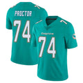 Tocy M.Dolphins #74 Kadyn Proctor Player Aqua Limited Vapor Untouchable Home Game Stitched Jerseys