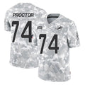 Tocy M.Dolphins #74 Kadyn Proctor Player Arctic Camo Salute To Service Limited Game Stitched Jerseys